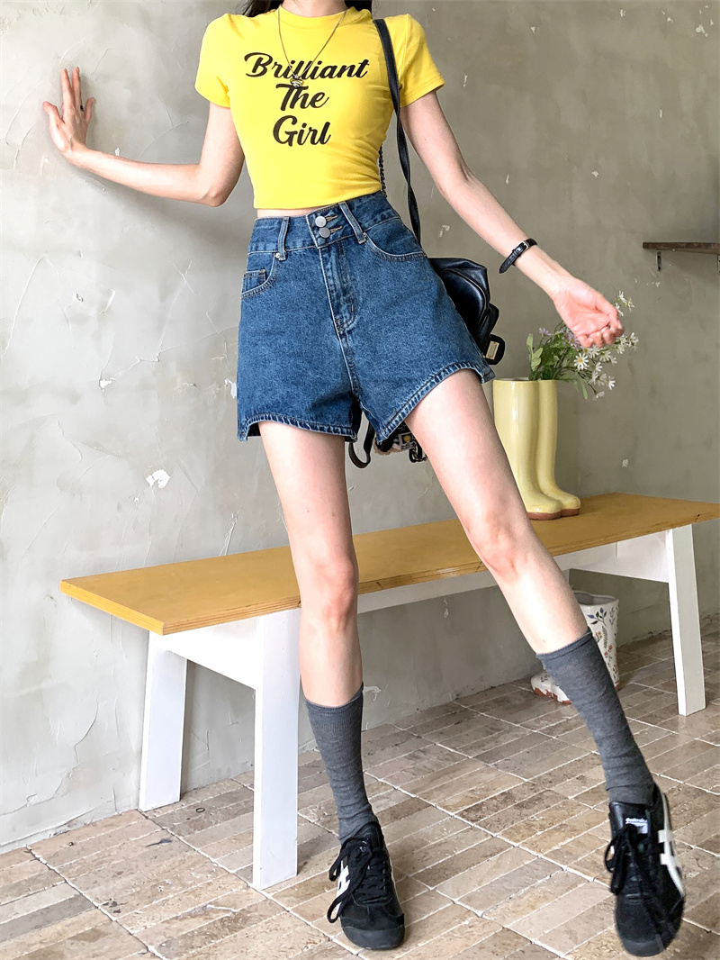 Blue denim shorts for women su - огляд і ціна Shorts Denim Frayed