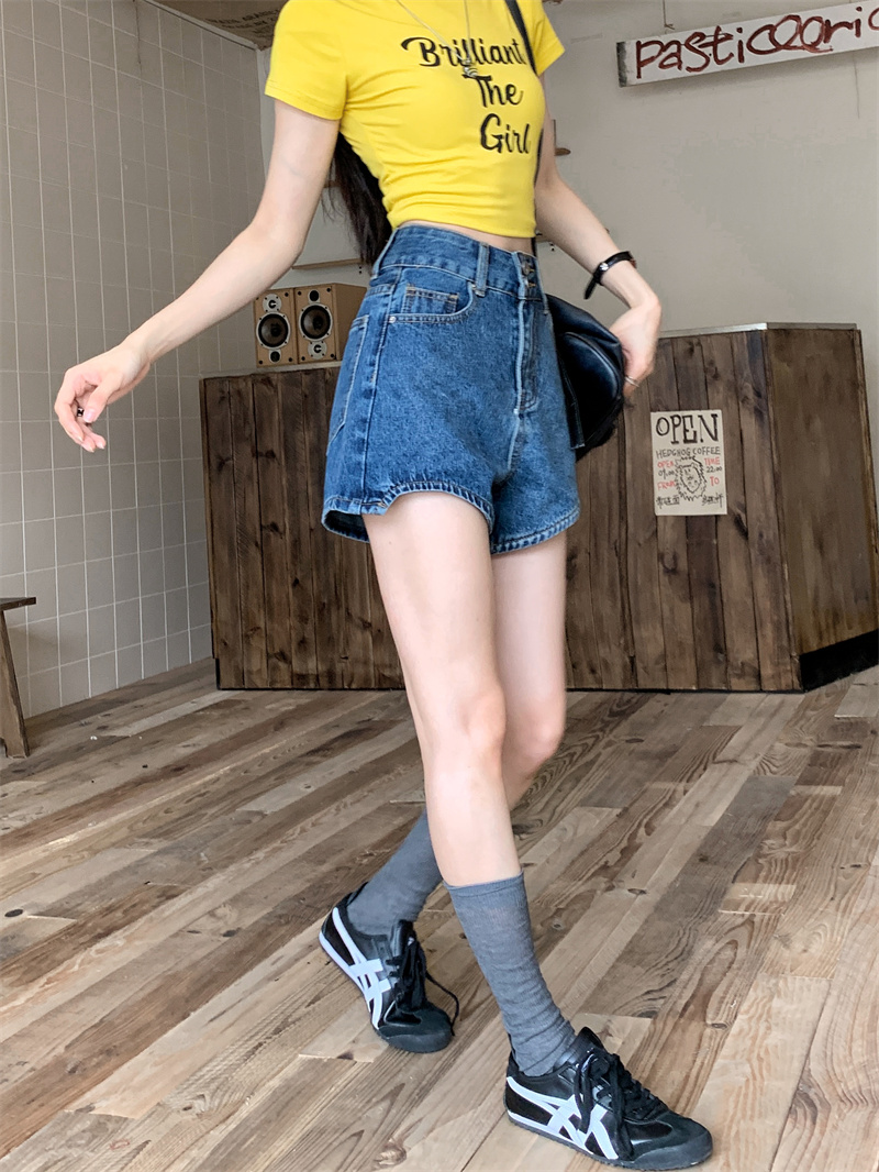 Blue denim shorts for women su - огляд і ціна Shorts Denim Frayed