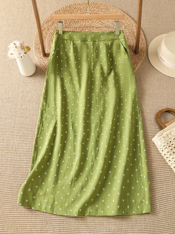 High Waist Floral Half Skirt T - огляд і ціна Midi Skirt Floral